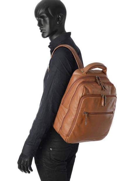 Backpack 2 Compartments + 15'' Pc Etrier Brown flandres EFLA07 other view 1