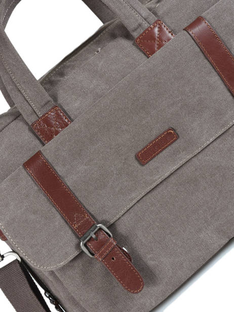 Briefcase 1 Compartment + 15'' Pc Etrier Brown canvas ECAN01 other view 1