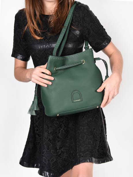 Leather Bucket Bag Tradition Etrier Green tradition EHER29 other view 1