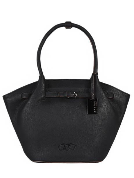 Leather Ecuyer Shoulder Bag Etrier Black ecuyer EECU15