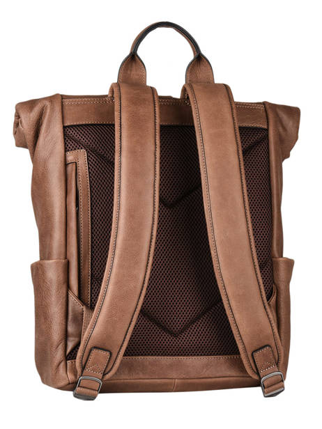 Leather Spider Backpack 2 Compartments Etrier Brown spider ESPI8102 other view 5