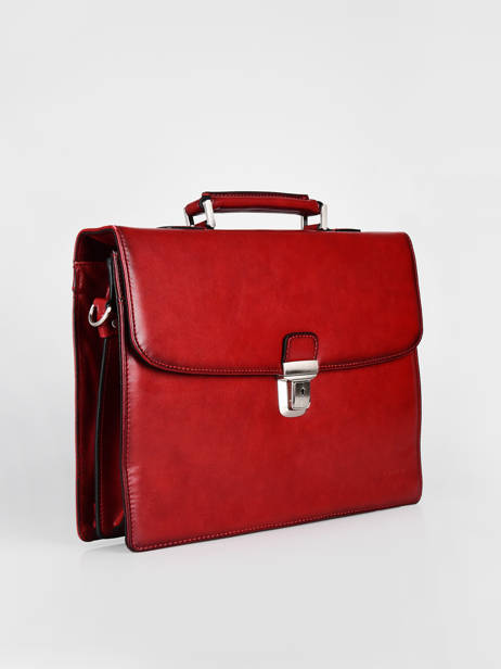 Leather Crosta Briefcase 2 Compartments Etrier Red crosta ECRO8012 other view 2