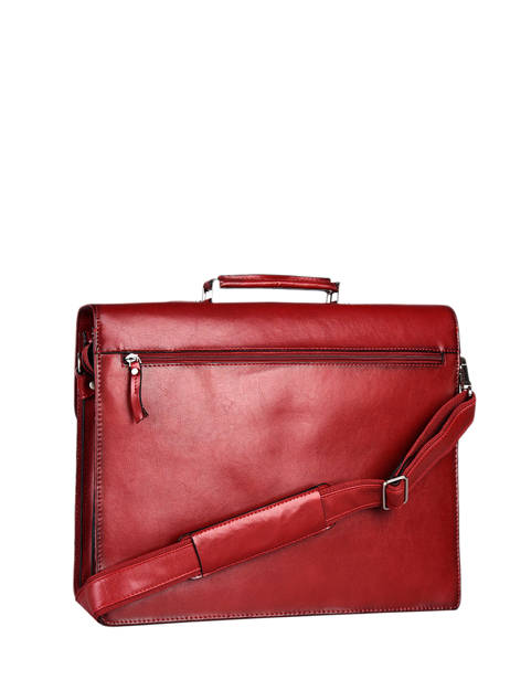 Leather Crosta Briefcase 2 Compartments Etrier Red crosta ECRO8012 other view 4
