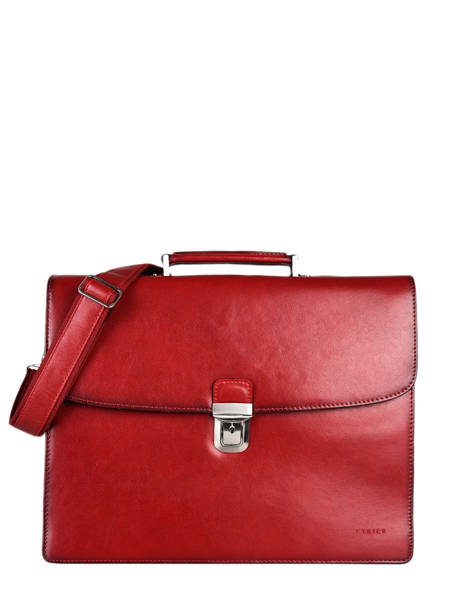 Leather Crosta Briefcase 2 Compartments Etrier Red crosta ECRO8012