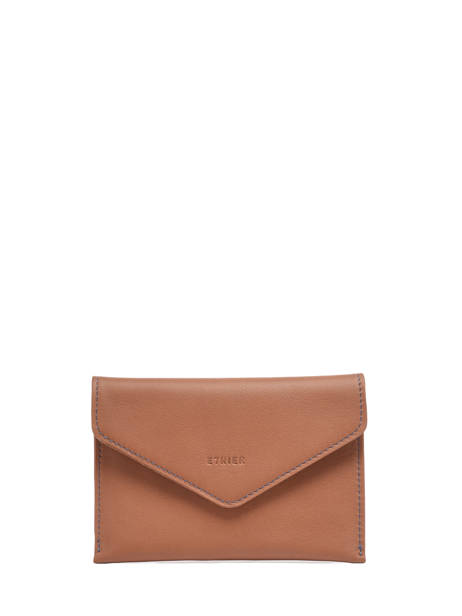 Wallet Leather Etrier Brown paris EPAR054