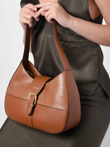 Leather Shoulder Bag Equilibre Etrier Brown equilibre EEQU011M other view 1