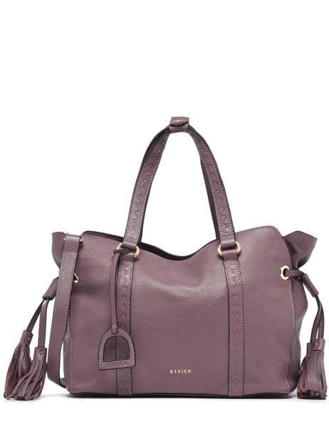 Leather Tradition Satchel Etrier Violet tradition EHER24 other view 1