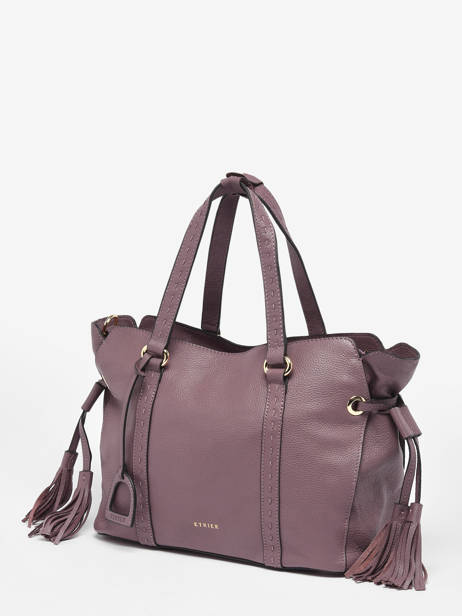 Leather Tradition Satchel Etrier Violet tradition EHER24 other view 3