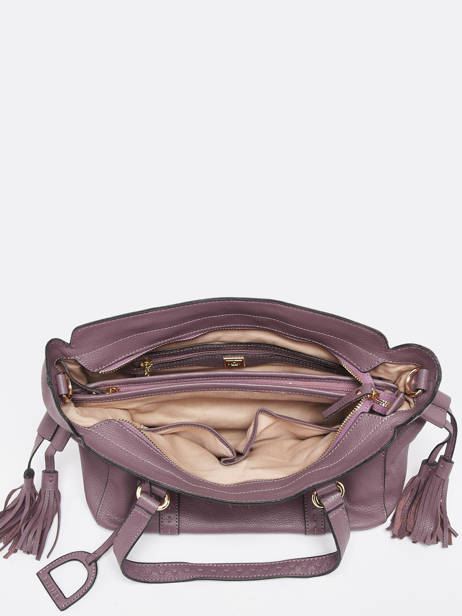 Leather Tradition Satchel Etrier Violet tradition EHER24 other view 4