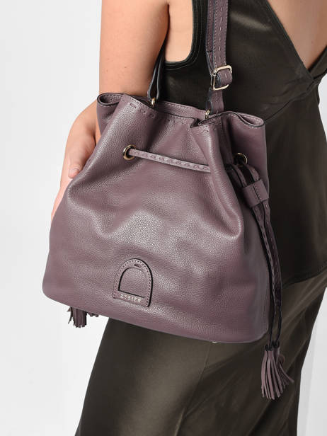 Leather Bucket Bag Tradition Etrier Violet tradition EHER29 other view 2