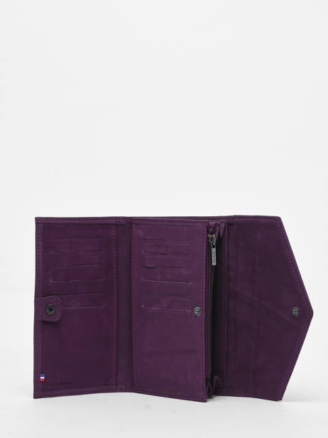 Portefeuille Leder Etrier Violet etincelle nubuck EETN701 ander zicht 1