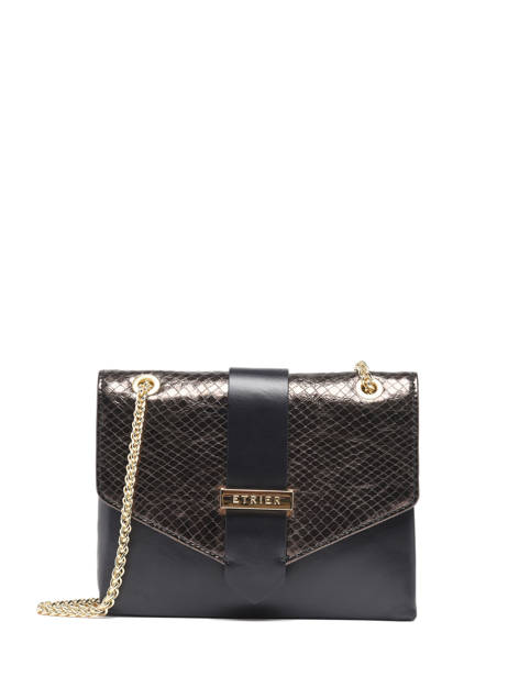 Cross Body Tas Jana Python Leather Etrier Black jana python EJPY002S